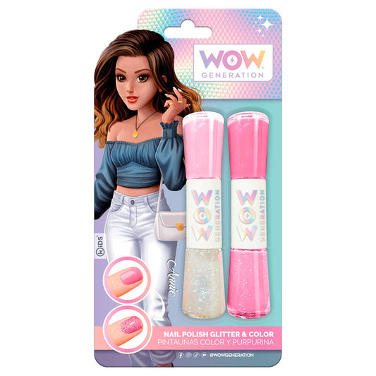 Pintauñas doble WOW Generation con esmalte de color y purpurina - 2