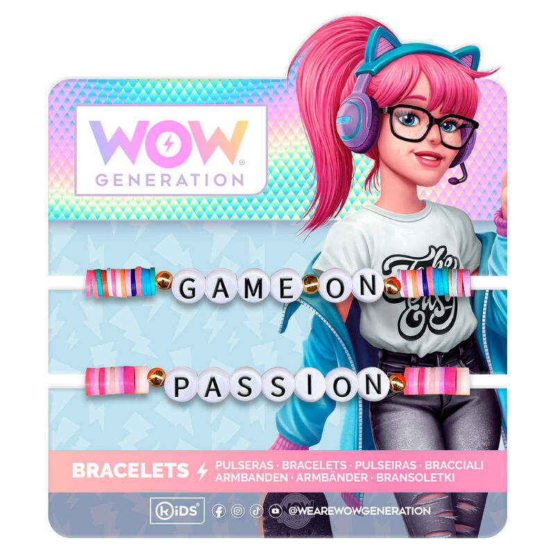 Pack de 2 pulseras WOW GENERATION con abalorios de colores y mensajes - 3