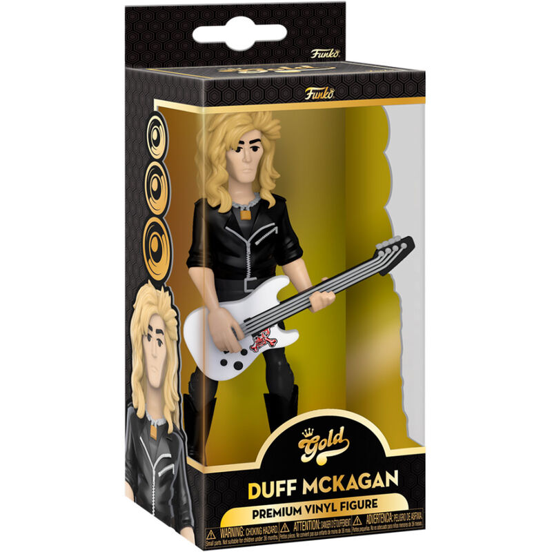 Figura Funko Gold de Duff McKagan con bajo blanco