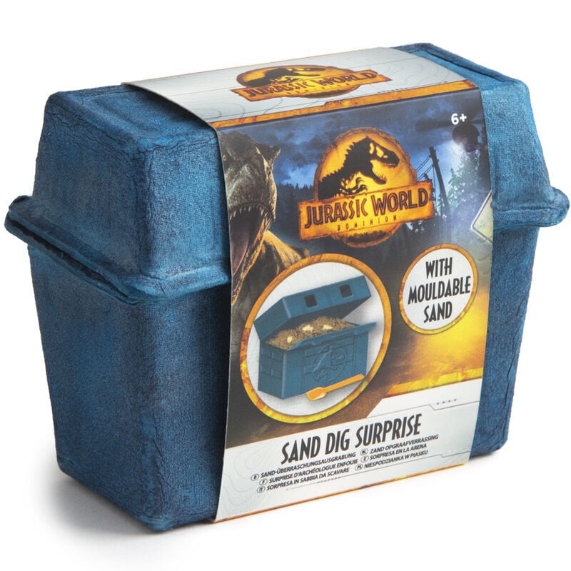 Cofre sorpresa Jurassic World con arena moldeable y pala