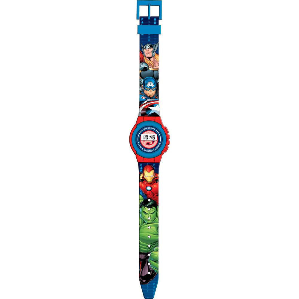 Reloj digital Marvel Avengers rojo y azul con superhéroes - 2