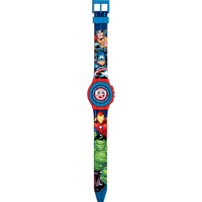 Reloj digital Marvel Avengers rojo y azul con superhéroes - 2