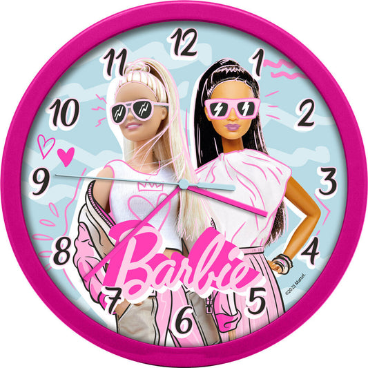 Reloj de pared Barbie rosa con esfera numerada - 2