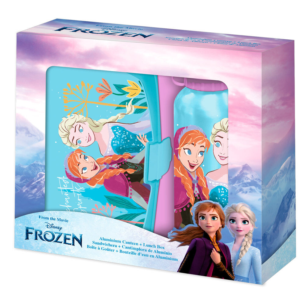 Set de sandwichera y cantimplora Frozen Disney con Anna y Elsa