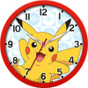 Reloj de pared Pokémon con Pikachu y marco rojo