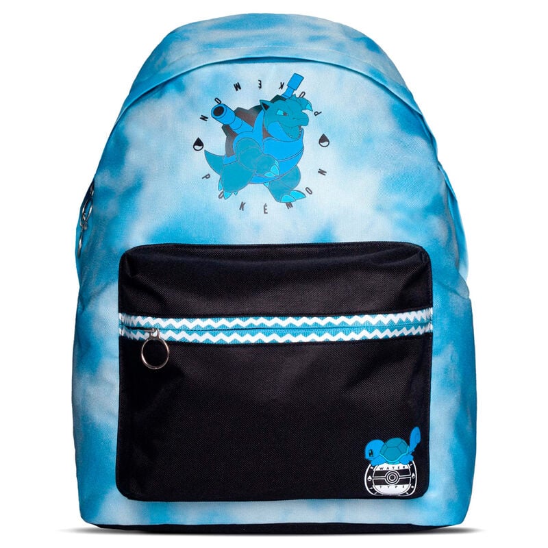 Mochila Pokémon Squirtle Evolutions azul con bolsillo frontal negro