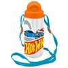 Cantimplora transparente Hot Wheels de 500 ml con tapa naranja y correa azul