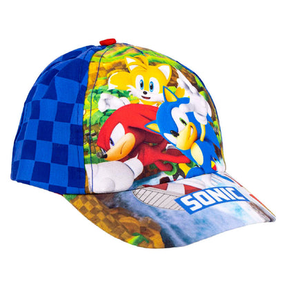 Gorra azul de Sonic The Hedgehog con Sonic, Tails y Knuckles