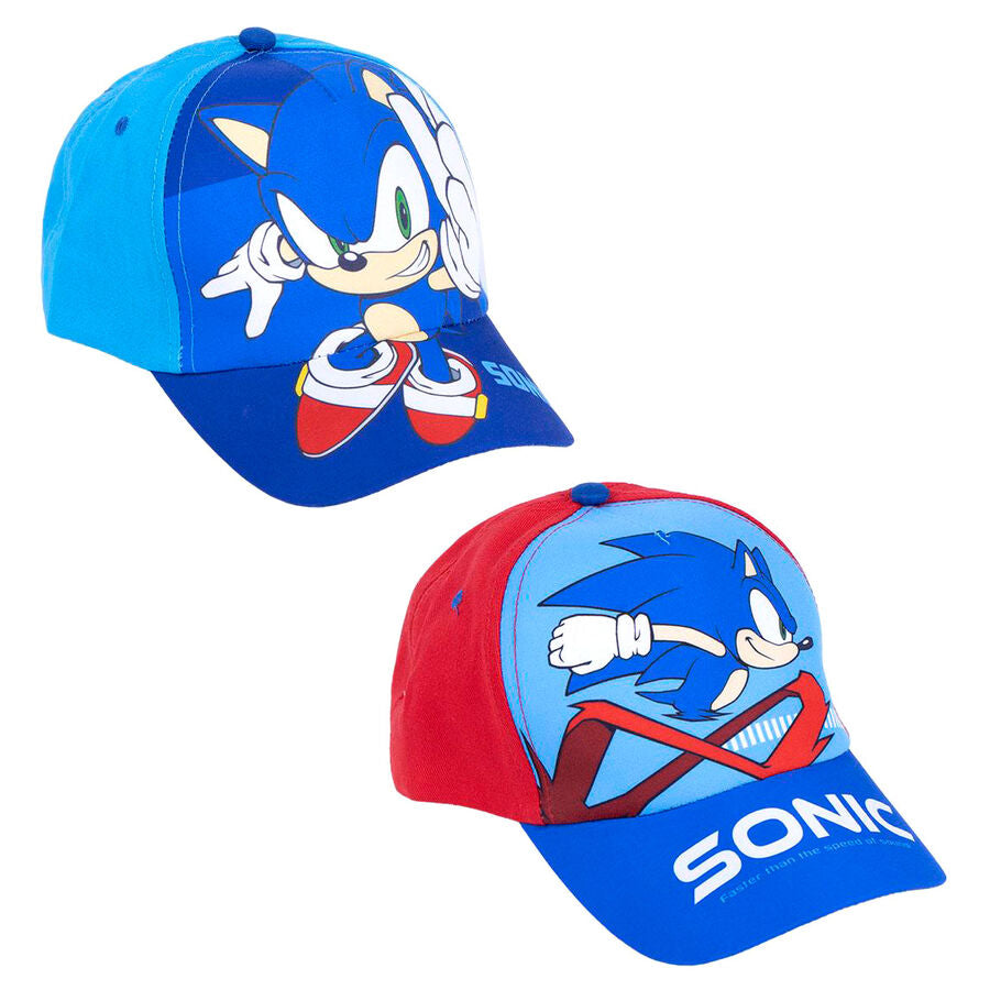 Gorras Sonic The Hedgehog surtidas en azul y rojo