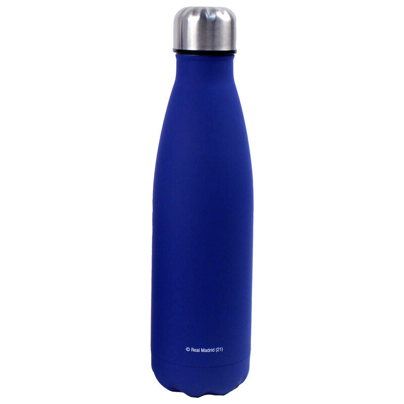 Botella azul de acero inoxidable del Real Madrid de 600 ml con tapón plateado - 2