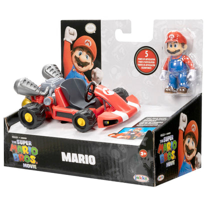Figura de Mario de 7 cm con kart rojo de The Super Mario Bros. Movie - 8