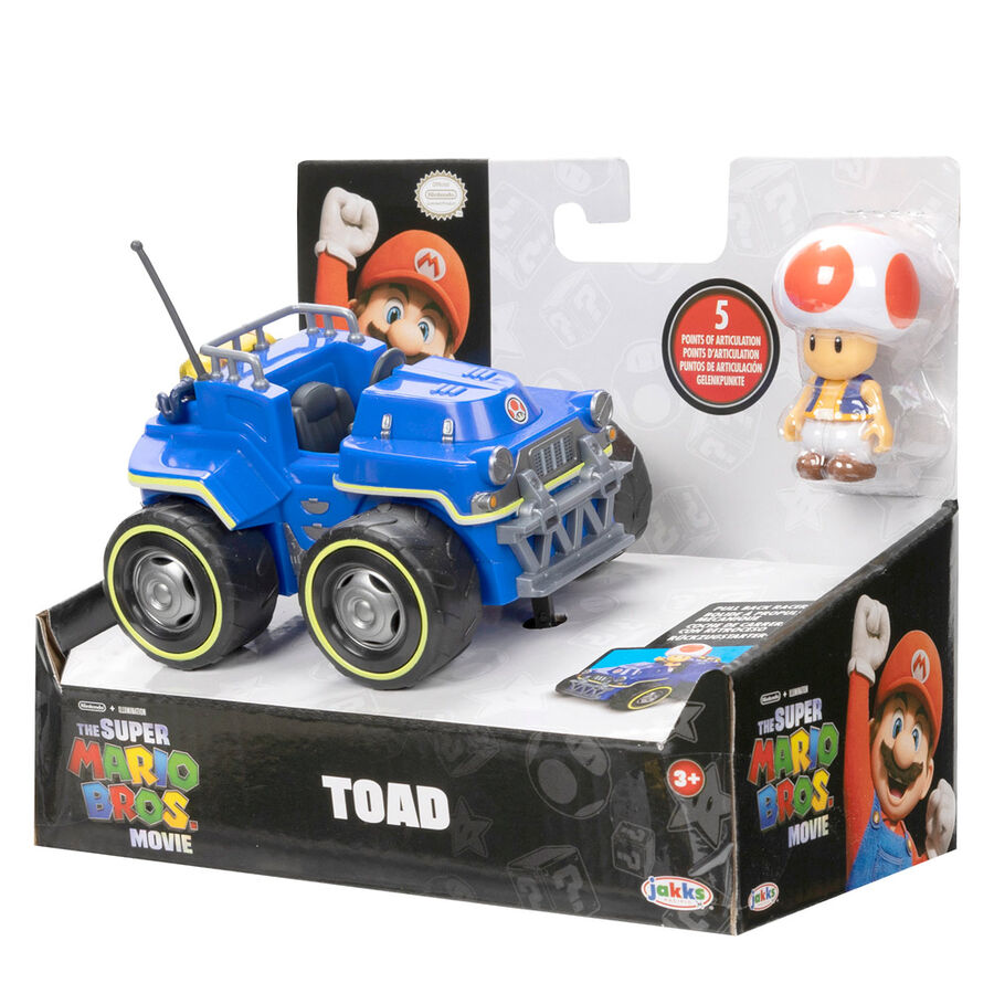 Figura de Toad en un kart azul de Mario Kart - 7