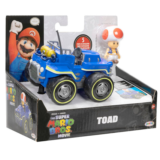 Figura de Toad en un kart azul de Mario Kart - 8