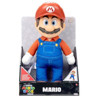 Peluche articulable de Mario de Super Mario Bros. La Película de 30 cm