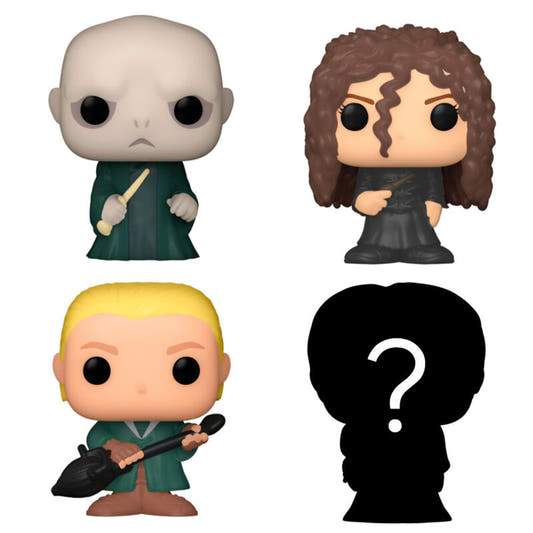 Blister de 4 Bitty Pop! Harry Potter con Voldemort, Draco, Bellatrix y figura misteriosa - 2