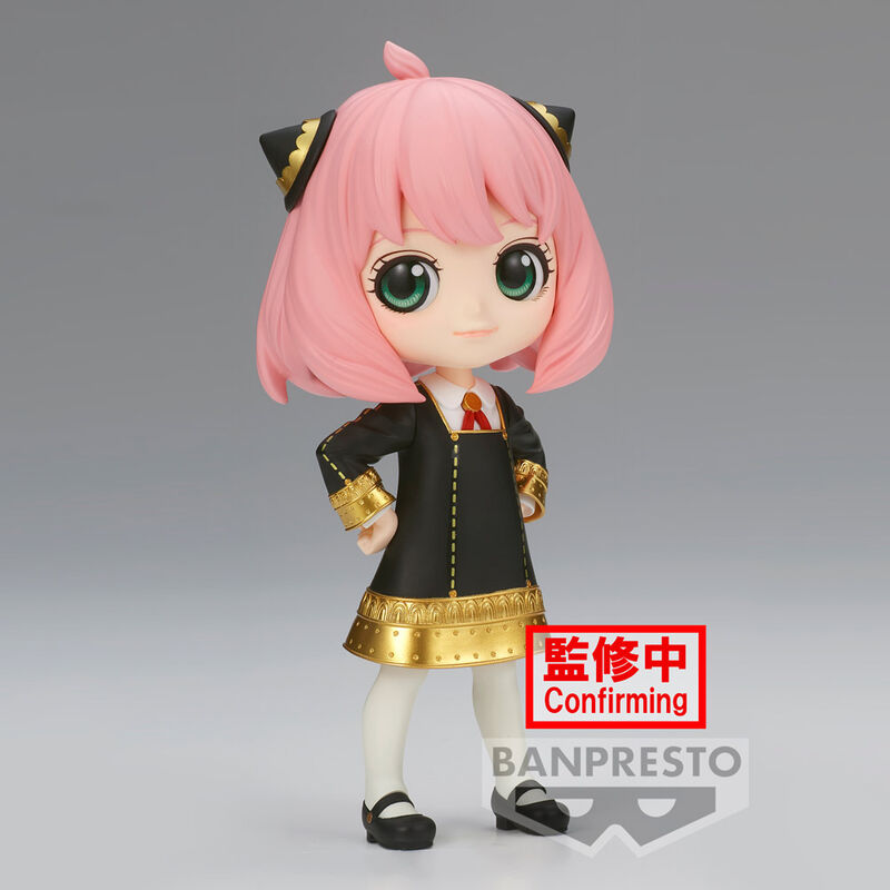 Figura Q Posket de Anya Forger con pelo rosa y vestido negro y dorado - 3