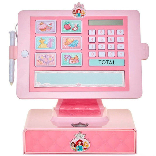 Caja registradora rosa de juguete Princesas Disney con calculadora y tableta de firmas - 3