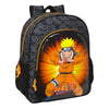Mochila Naruto SAFTA negra con estampado de Naruto y bolsillos laterales