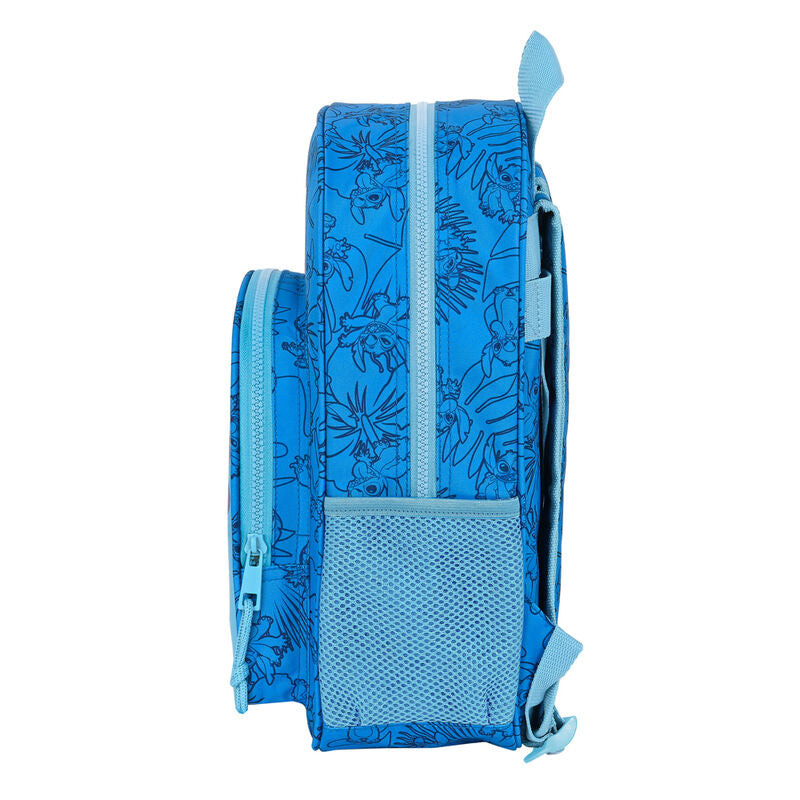 Mochila escolar azul de Stitch Disney con bolsillo frontal - 3
