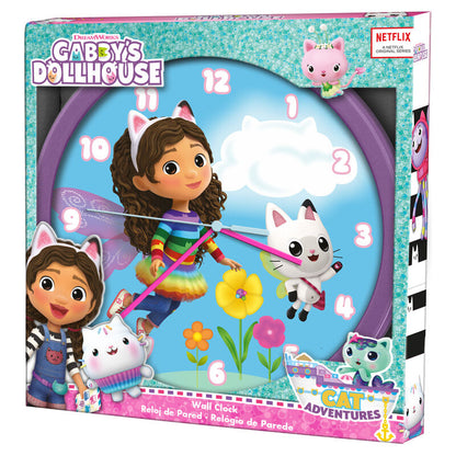 Reloj de pared azul y morado de Gabby's Dollhouse