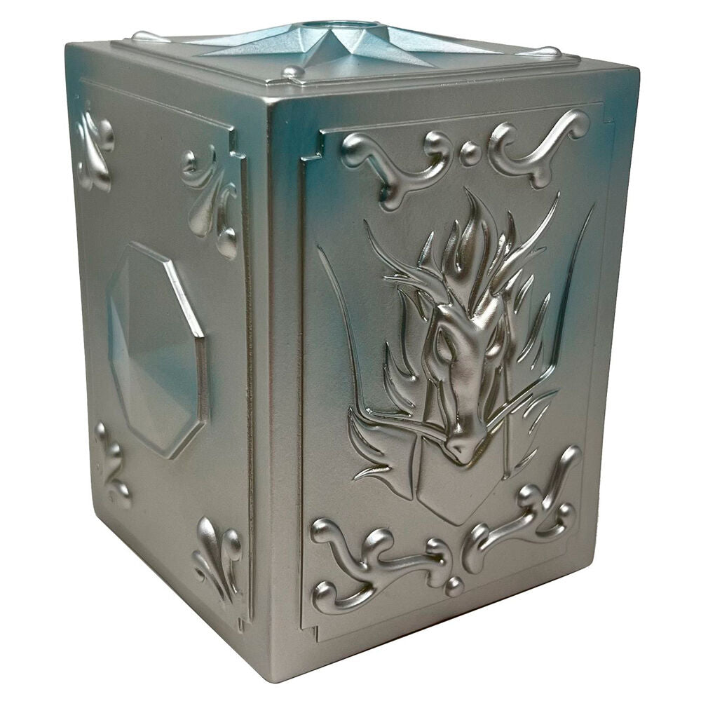 Hucha plateada de Dragon Shiryu de Saint Seiya con relieve de dragón