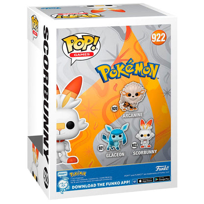 Figura Funko POP! de Scorbunny de Pokémon en blanco y naranja - 3