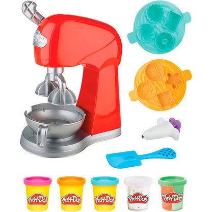Batidora Mágica Play-Doh roja con moldes, accesorios y cinco botes de plastilina