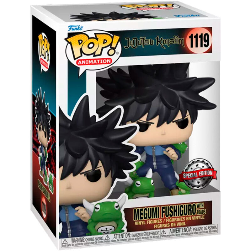 Figura Funko POP! de Megumi Fushiguro con sapos en caja