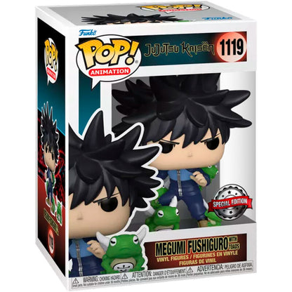Figura Funko POP! de Megumi Fushiguro con sapos en caja