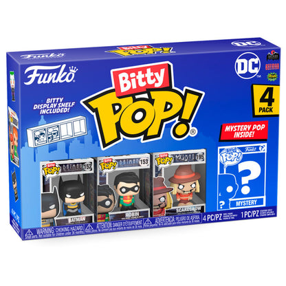 Pack Funko Bitty Pop! DC Comics Batman con Batman, Robin, Scarecrow y figura misteriosa