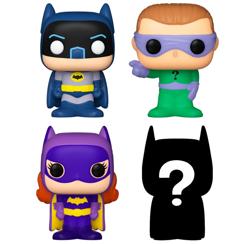 Blíster FUNKO Bitty Pop! Batman Adam West con Batman, The Riddler, Batgirl y figura misteriosa - 2