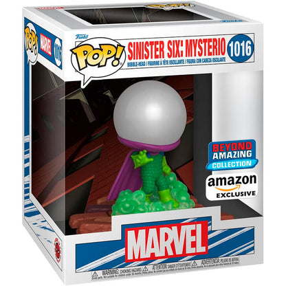 Figura Funko POP! Deluxe de Mysterio de Marvel con capa morada y base de humo verde - 2
