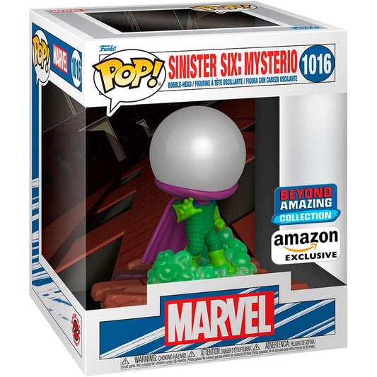 Figura Funko POP! Deluxe de Mysterio de Marvel con capa morada y base de humo verde - 2