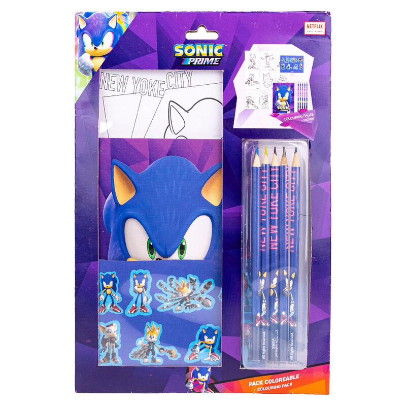 Set de papelería coloreable Sonic Prime con cuadernos, lápices y pegatinas - 2
