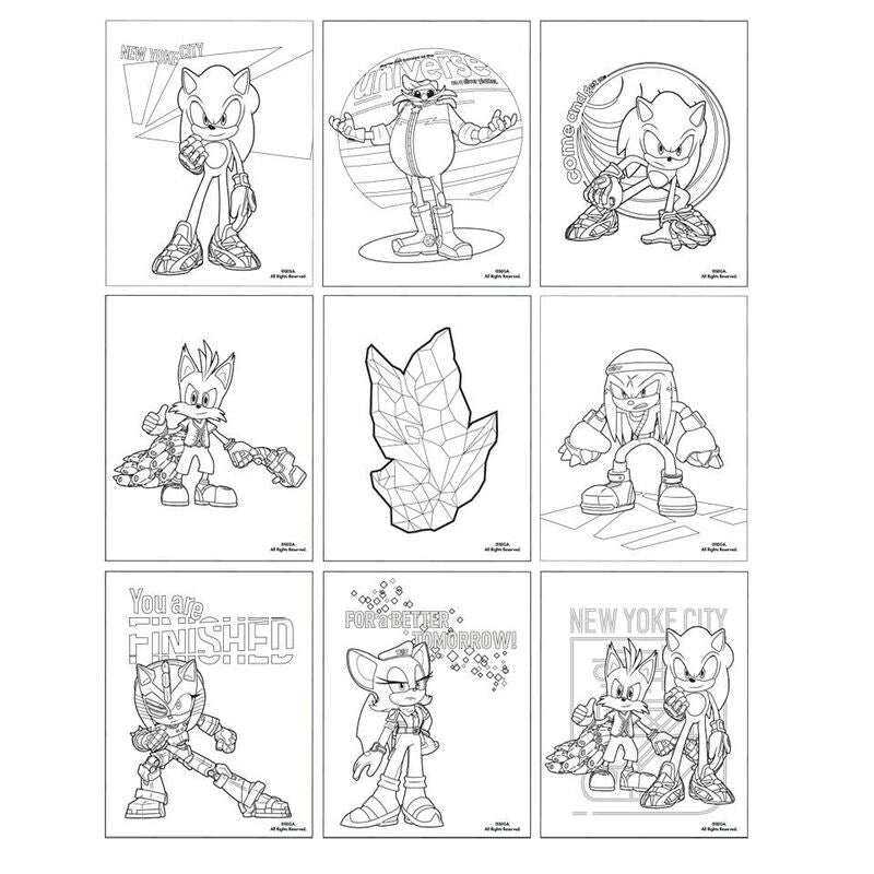 Set de papelería coloreable Sonic Prime con cuadernos, lápices y pegatinas - 3