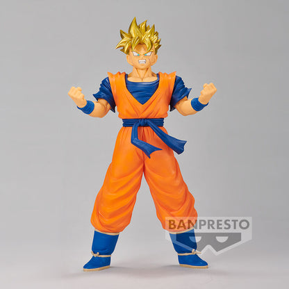 Figura Banpresto de Gohan Blood of Saiyans con uniforme naranja y azul