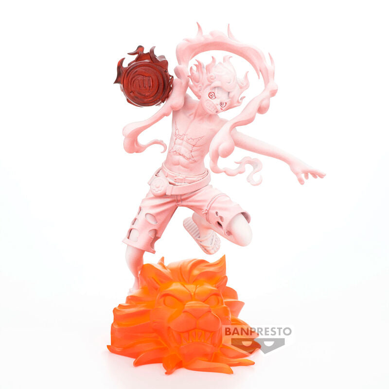 Figura de Monkey D. Luffy de One Piece Film Red sobre una base con efecto de llamas - 2