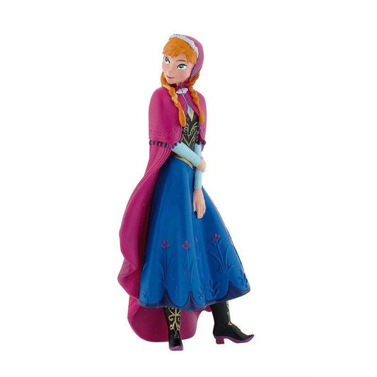 Figura de Anna de Frozen Disney con capa rosa y vestido azul