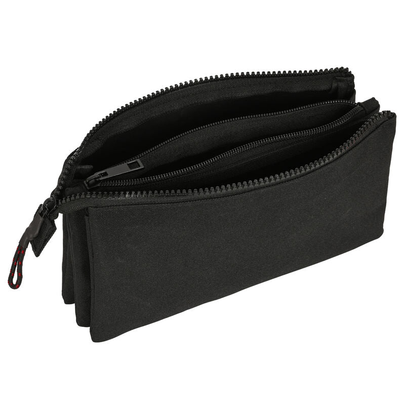 Portatodo triple negro SAFTA de Naruto Shippuden con nube roja de Akatsuki - 3