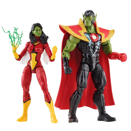 Figuras articuladas de Skrull Queen y Super Skrull Marvel de 15 cm