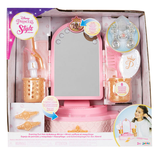 Espejo de maquillaje rosa de Princesas Disney con accesorios - 2
