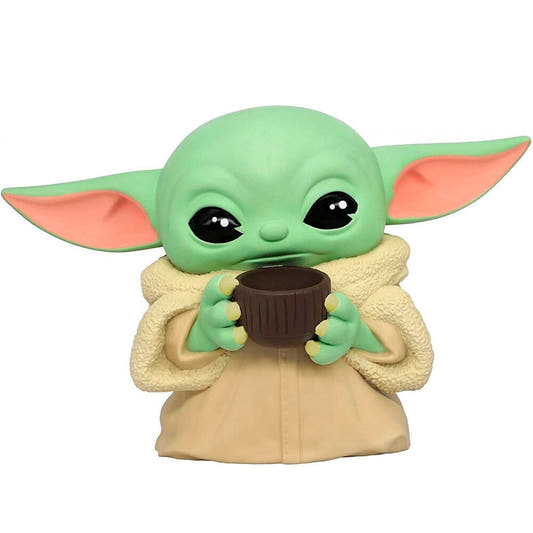 Hucha de Grogu The Child de The Mandalorian sosteniendo una taza