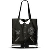 Bolsa shopping negra Varsity de Miércoles con cuello blanco y escudo N
