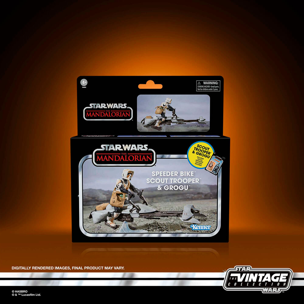 Figura Star Wars de Scout Trooper y Grogu con Speeder Bike - 11