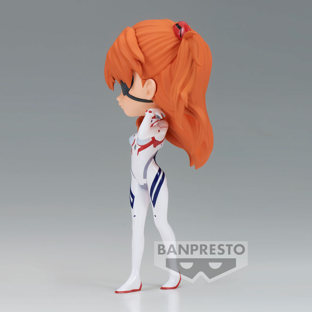 Figura Q Posket de Asuka Shikinami Langley con plugsuit blanco y parche ocular - 3