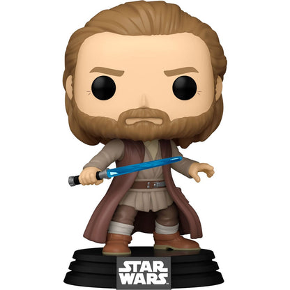 Figura Funko POP! de Obi-Wan Kenobi con sable azul y base de Star Wars