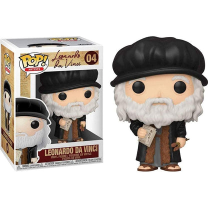 Figura Funko POP! de Leonardo Da Vinci con barba y sombrero negro - 2