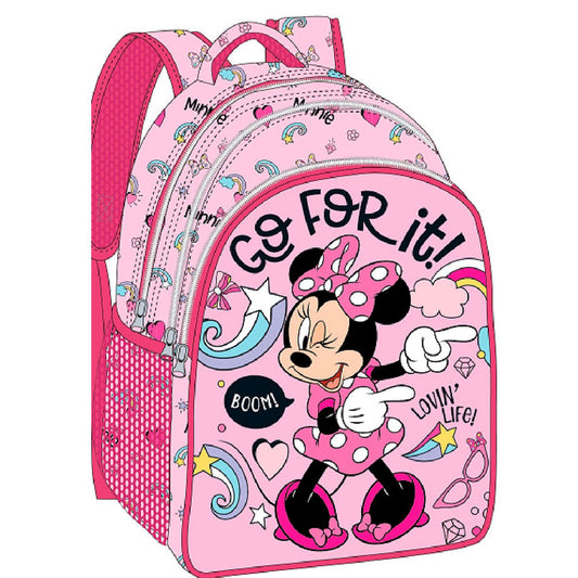 Mochila rosa de Minnie Disney con estampado y bolsillos