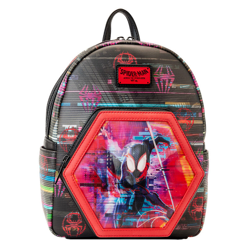 Mochila Loungefly de Spider-Man con aplique lenticular hexagonal