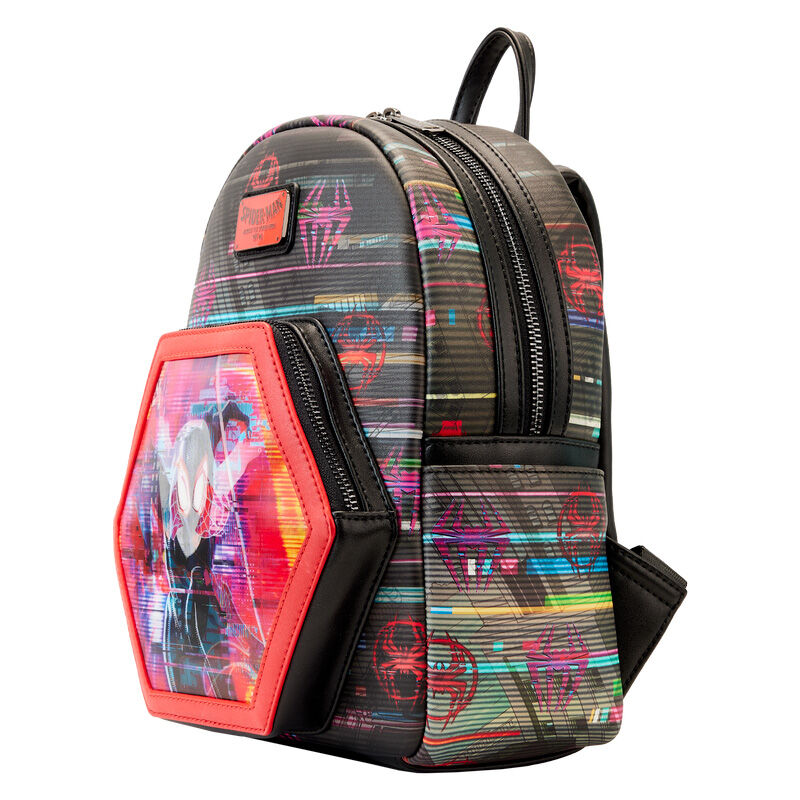 Mochila Loungefly de Spider-Man con aplique lenticular hexagonal - 3